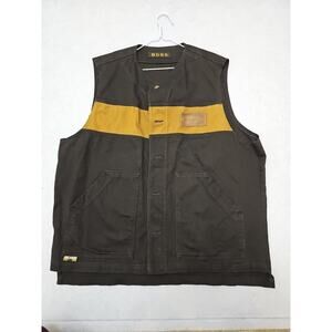 VINTAGE Boss Jeans Vest Men XXL Denim Blue USA Hip Hop BLACK Y2K 00s 90s